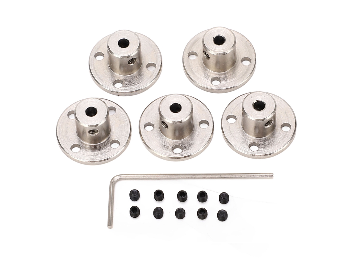 5 Acoplamientos De Brida Rígida De Acero Inoxidable, Diámetro Interior De 3 Mm, Conector De Eje Para Transmisión De Motor.