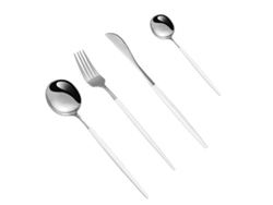 MEOIRUERY Juego de Cubiertos con Mango de Color Sólido, 4 Piezas de Acero Inoxidable, Utensilios de Cocina para 1 Persona