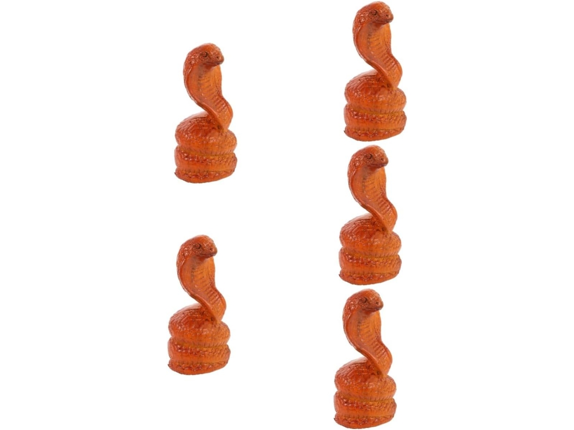 Juego De 5 Serpientes De Madera Talladas Realistas, Accesorio Decorativo De Modelo Realista