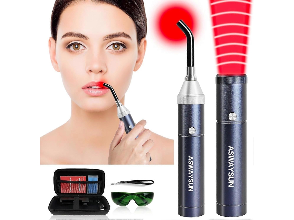 Dispositivo de terapia de luz roja, linterna para tratar aftas en los labios, varita infrarroja para aliviar la fiebre facial GOKOCO