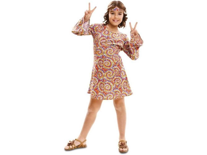 Disfraz de Niña DISFRAZZES Hippie Psicodélica (Talla: 10 a 12 años)