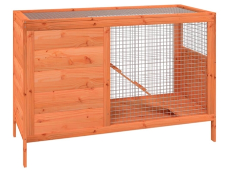 Conejera de madera maciza de pino marrón 103x44x69.5 cm VIDAXL