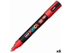 Rotuladoras POSCA Pc-5M Rojo 6 Unidades