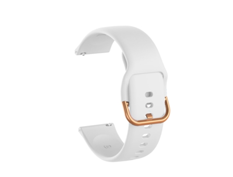 Correa de Silicona 20mm con hebilla de oro rosa para Samsung Galaxy Watch4 Classic 46mm 42mm/Watch4 44mm 40mm/Galaxy Watch Active2 - blanco