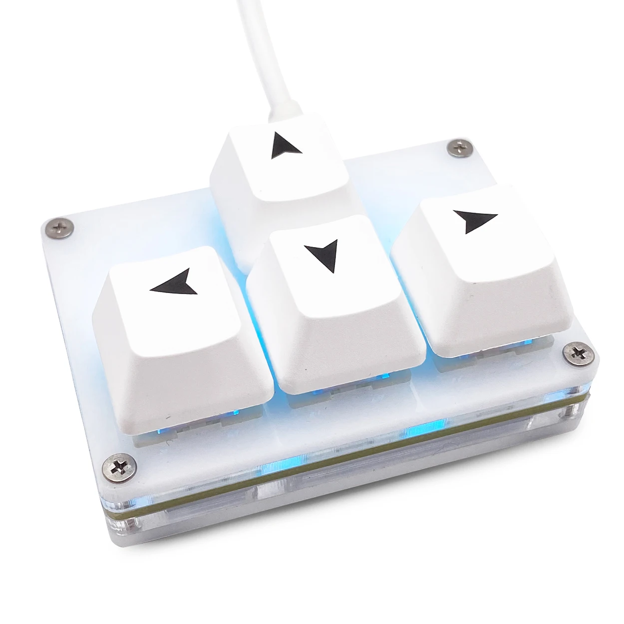 (blanco A) Mini Teclado De Cuatro Teclas Con Teclas De Acceso Directo, Programable.