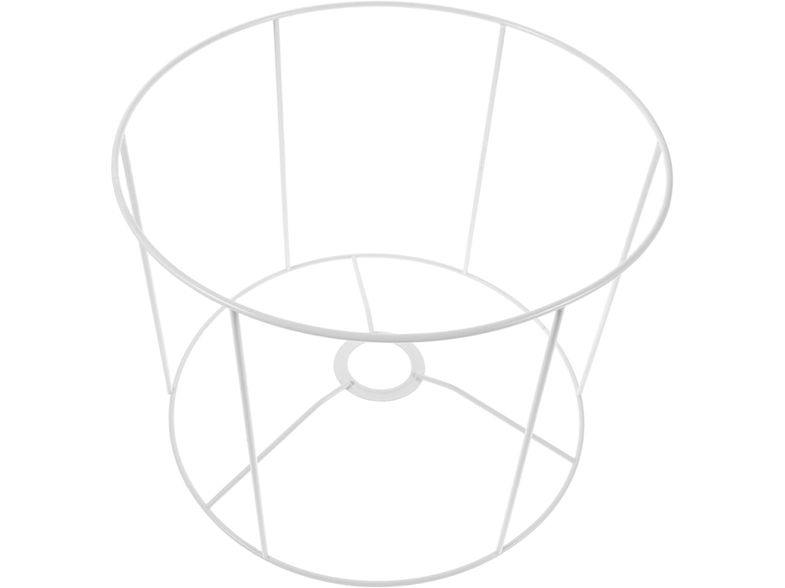 Portalámparas con marco redondo de hierro y casquillo E27, estructura metálica robusta, 28 cm de diámetro.