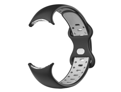 Pulsera para Google Pixel Watch en Silicona Diseño Aireado TACTICAL Negro y Gris