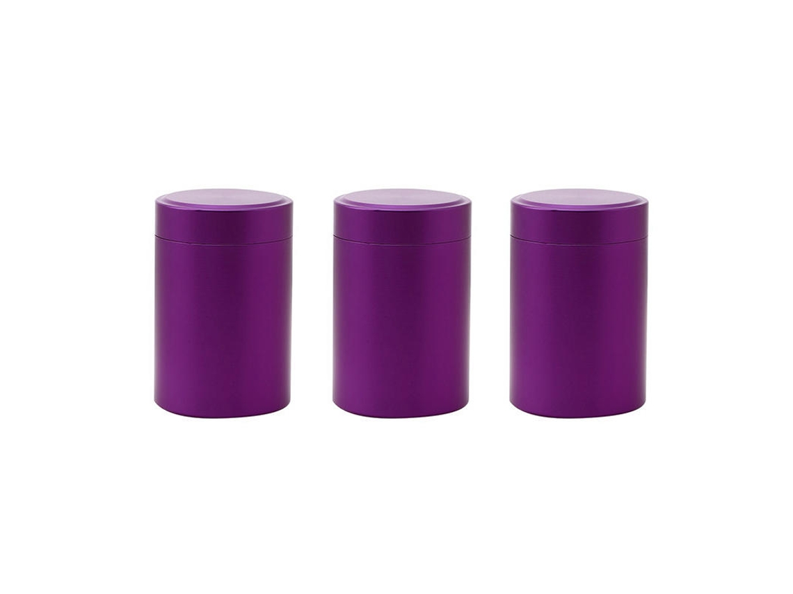 (3 Piezas Moradas) Mini Caja De Té De Metal, Pequeño Contenedor Portátil