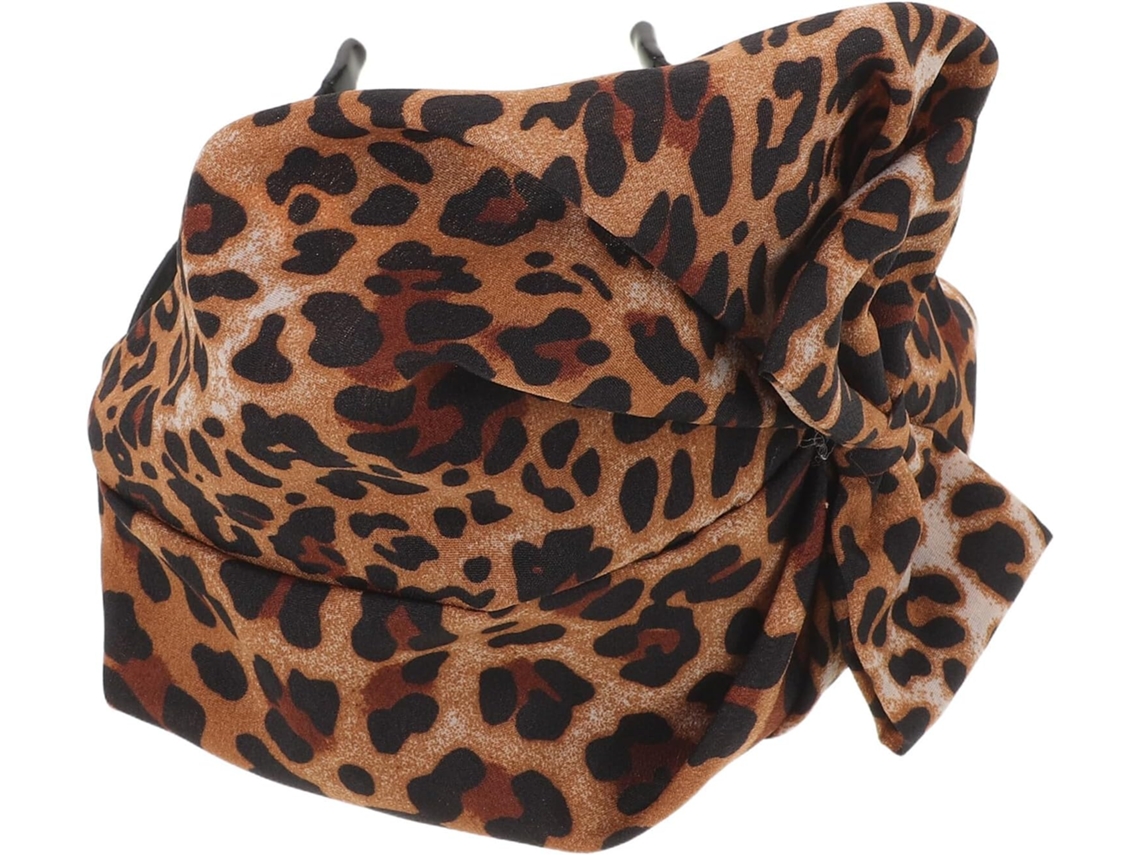 Diadema Ancha Elástica Nuobesty Con Estampado De Leopardo Amarillo, Diadema Anudada Transpirable Para Mujeres Y Niñas.