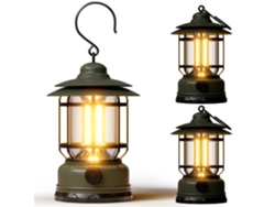 3 Linternas Led Recargables Verdes, Regulación Continua, Impermeables Ipx4. Para Exterior, Pesca Y Emergencias Por Corte De Luz.