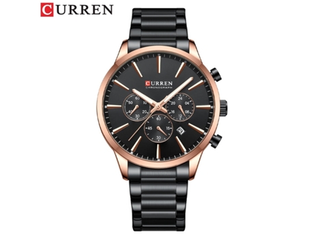 Relojes para Hombre con Reloj Informal de Acero Inoxidable y Metal Reloj con Fecha en la Mano para Hombre-Escudo Negro VEANXIN