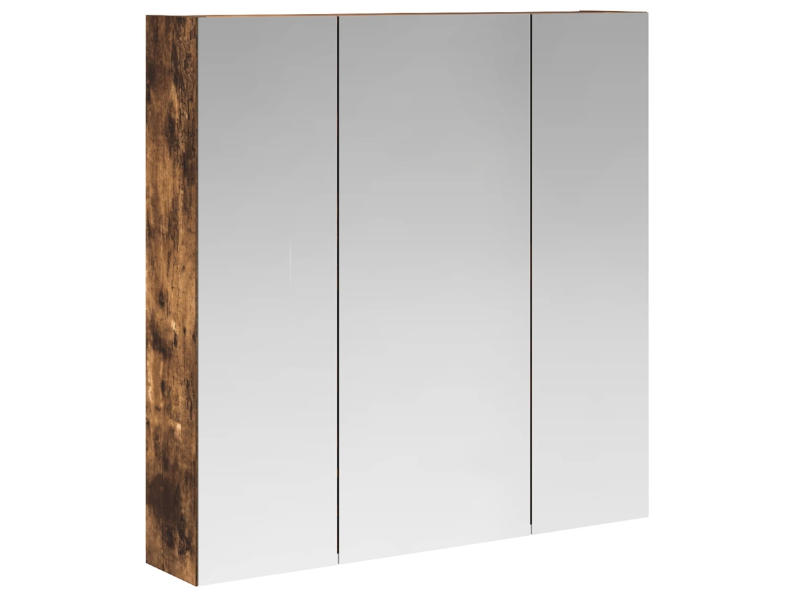 Maison Exclusive - Armario Con Espejo De Baño Roble Ahumado 70 X 14,5 X 70 Cm