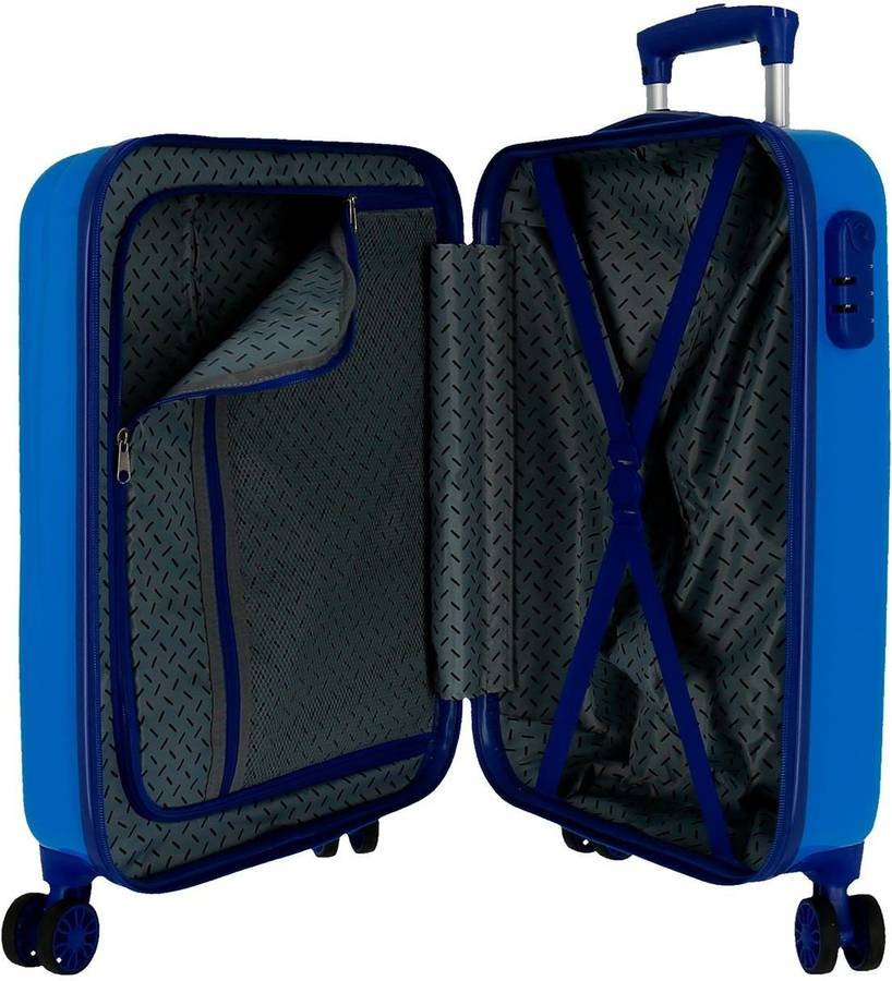 Lets Roll Mickey maleta de cabina azul 34x55x20 cms abs cierre combinación lateral 374l 236 kgs 4 ruedas dobles 34 55 20