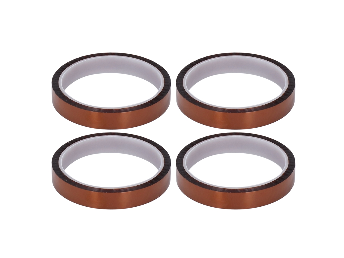 4 rollos de cinta adhesiva de poliimida antiestática y resistente a altas temperaturas, de 15 mm de ancho, para aislamiento.