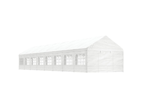 Cenador con techo polietileno blanco 17.84x4.08x3.22 m VIDAXL