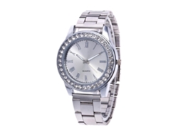 Reloj De Pulsera Unisex Informal Y Moderno De Cuarzo Con Correa Plateada Ajustable.