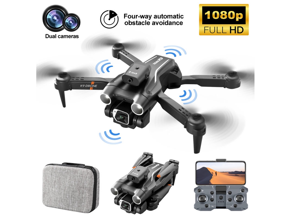 Mini dron K9 Bestvite 1080p con batería de 18 minutos, color negro