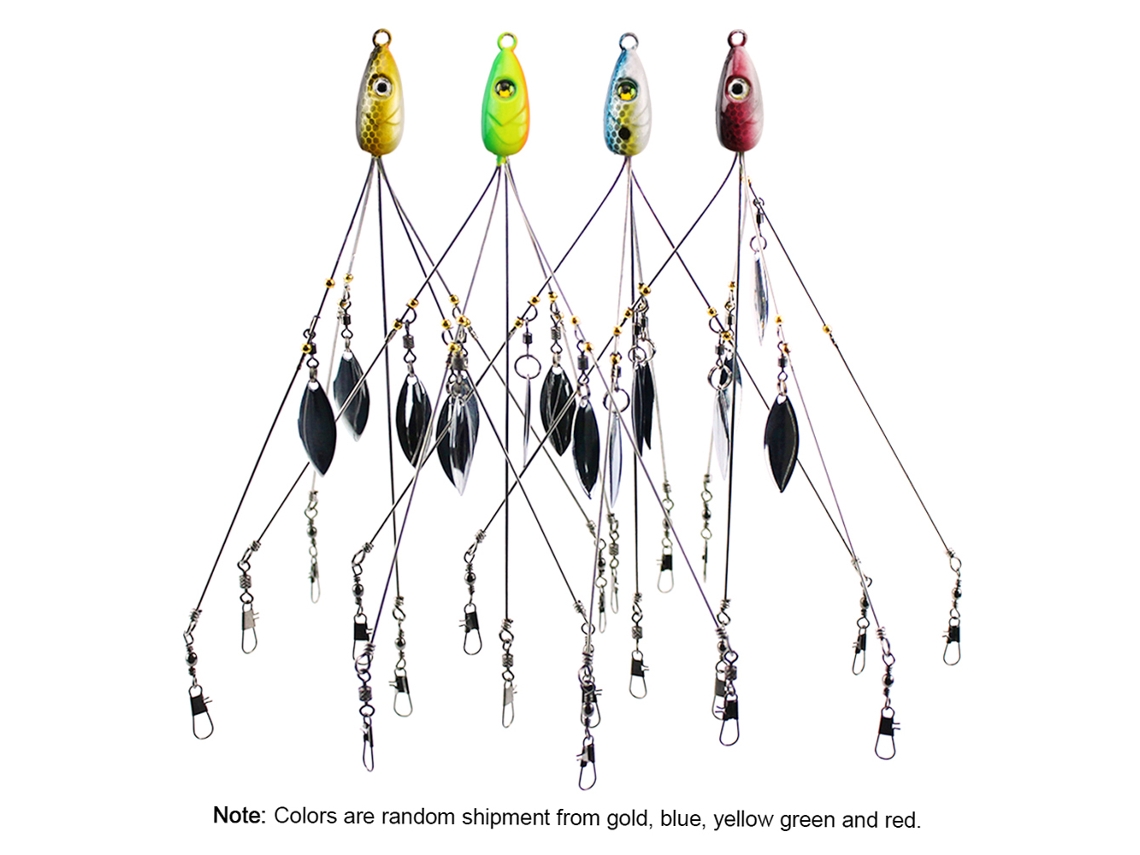 2026rebe-4pcs Cebo De Pesca Umbrella Rigs Con 5 Brazos Laminas Para Bass Con Swivels De Barril Herramienta De Pesca