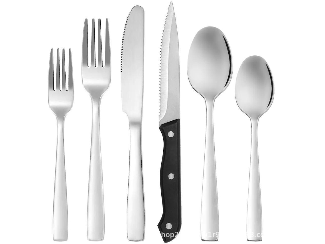Juego De Cubiertos Plateados De 12 Piezas, Acero Inoxidable Apto Para Alimentos, Para 2 Personas, Digitallab