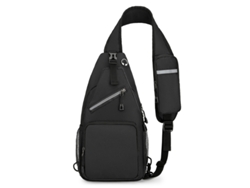 (Negro) Bolso de pecho, bolso de hombro o bandolera sencillo para hombre