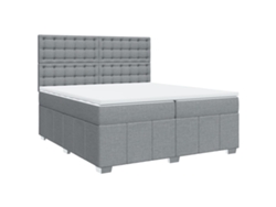 Maison Exclusive - Cama Box Spring Con Colchón Tela Gris Claro 200x200 Cm