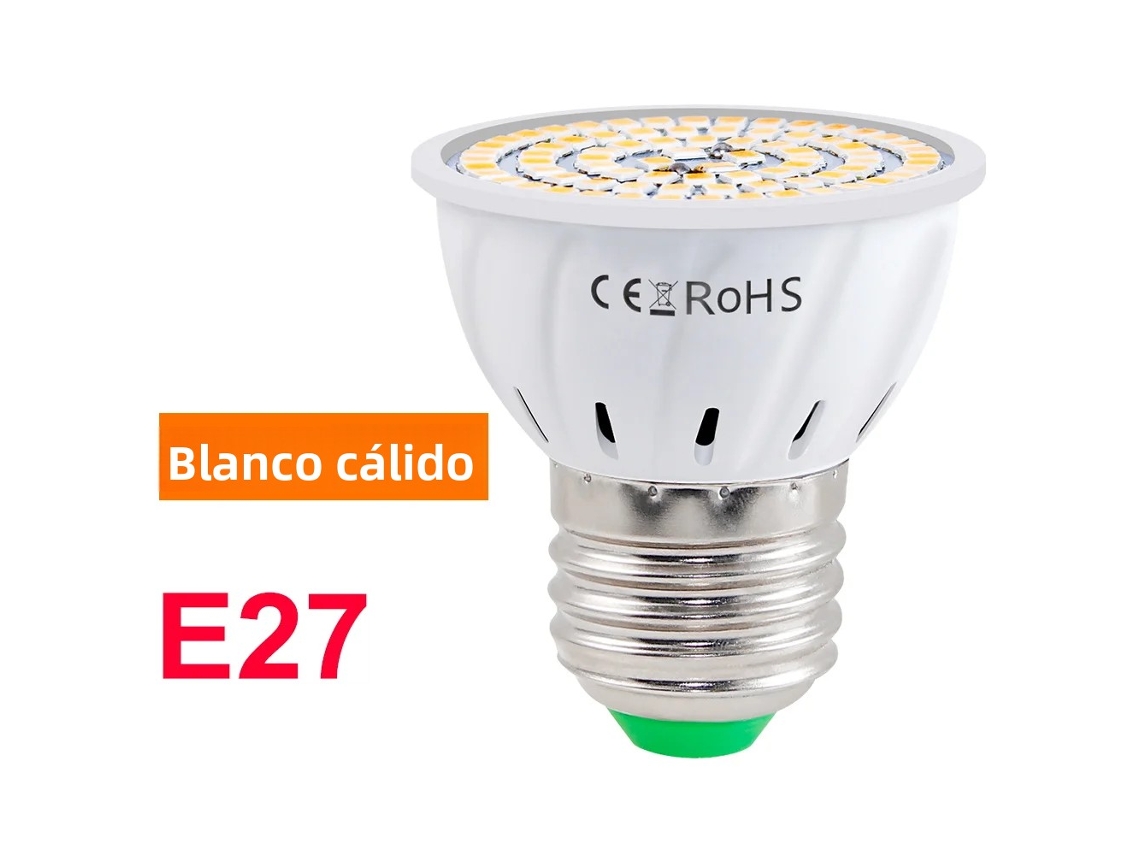 (blanco Cálido 60 Cuentas Led E27) Bombilla De Techo Con Foco Led De 220 V, Lámpara De Bajo Consumo
