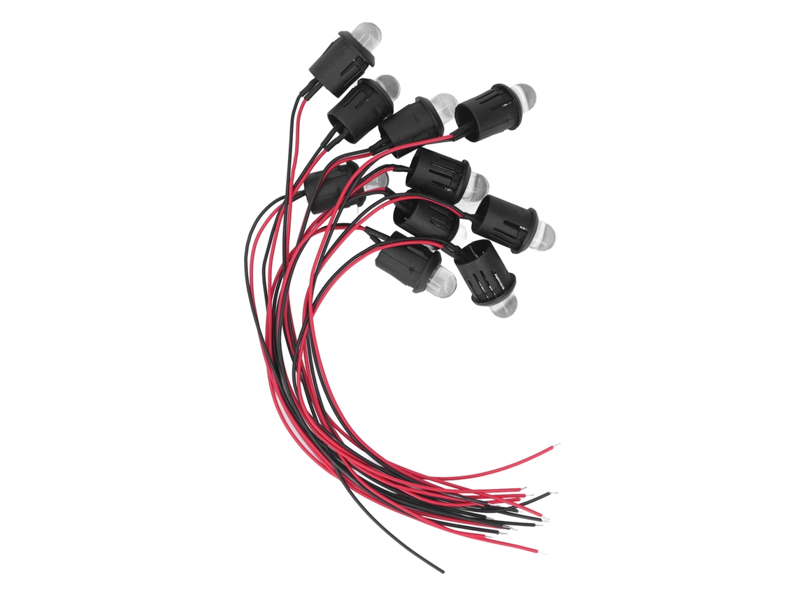 10 Unidades De Luz Indicadora Led De 10 Mm Y 12 V Con Cable Impermeable Para Coche O Barco (color Blanco)