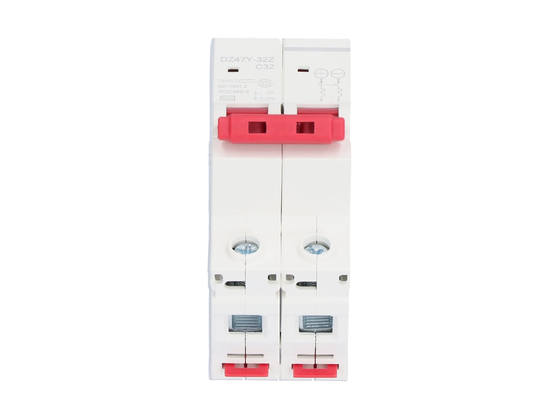 Disyuntor De Cc 2p 63a Grabado Eléctrico Para Protección Contra Sobrecarga Fotovoltaica
