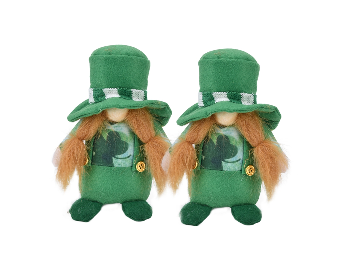 Lindos elfos decorativos con sombrero verde, manualidades para decorar el dormitorio, el sofá o la mesa.