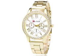 Reloj De Pulsera Analógico De Cuarzo Para Hombre Con Esfera Redonda Y Diamantes - Moda