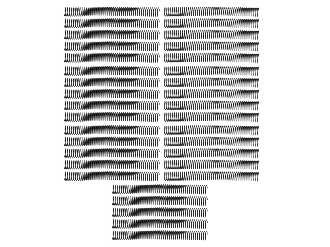 35 espirales de encuadernación A4 de 25,4 mm, 48 espirales, plástico negro, capacidad para 215 hojas.