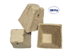 100 platos de pulpa degradable para plántulas de 6 x 6 x 6 cm para jardín