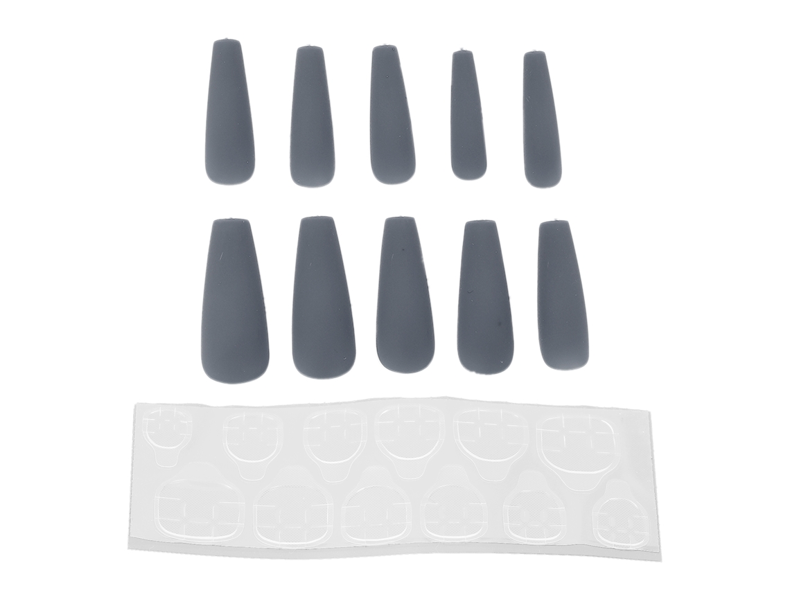 10 Uñas Postizas Extralargas De Acero Con Purpurina Para Manicura Femenina N5355-05