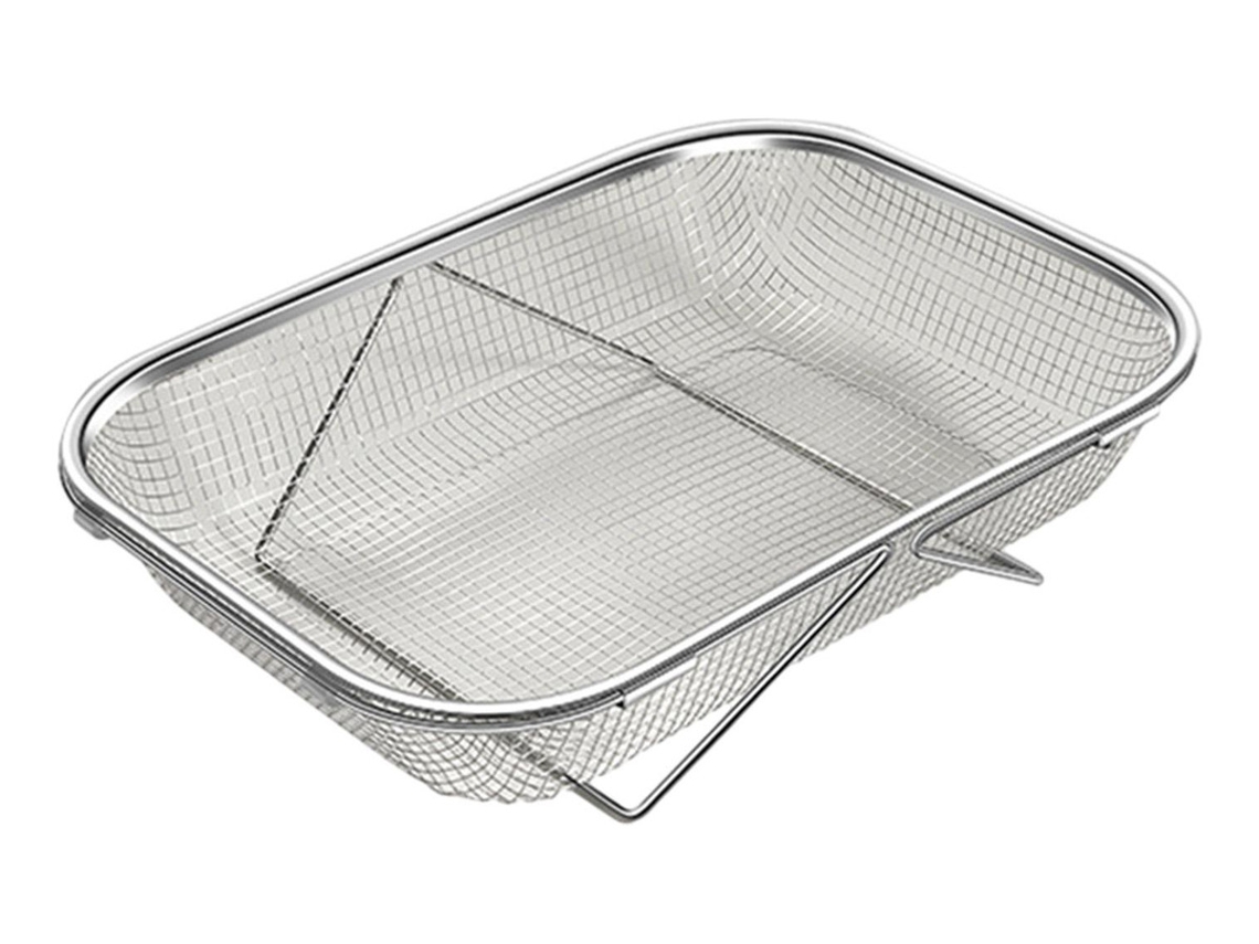 Cesta de drenaje para frutas y verduras sobre tamiceslowmoose