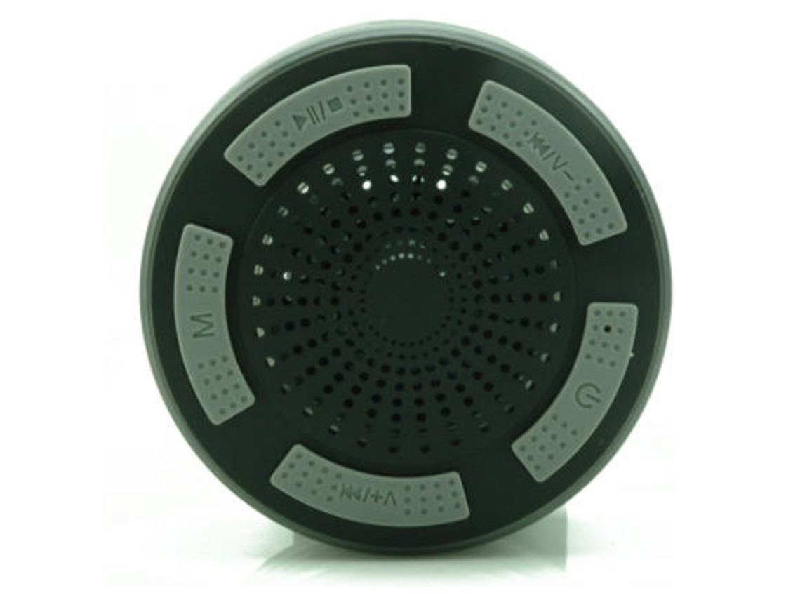 Altavoz de ducha Bluetooth IPX7 con subwoofer HD y FM, LED colorido, para ducha, baño y playa, color gris Yizhood