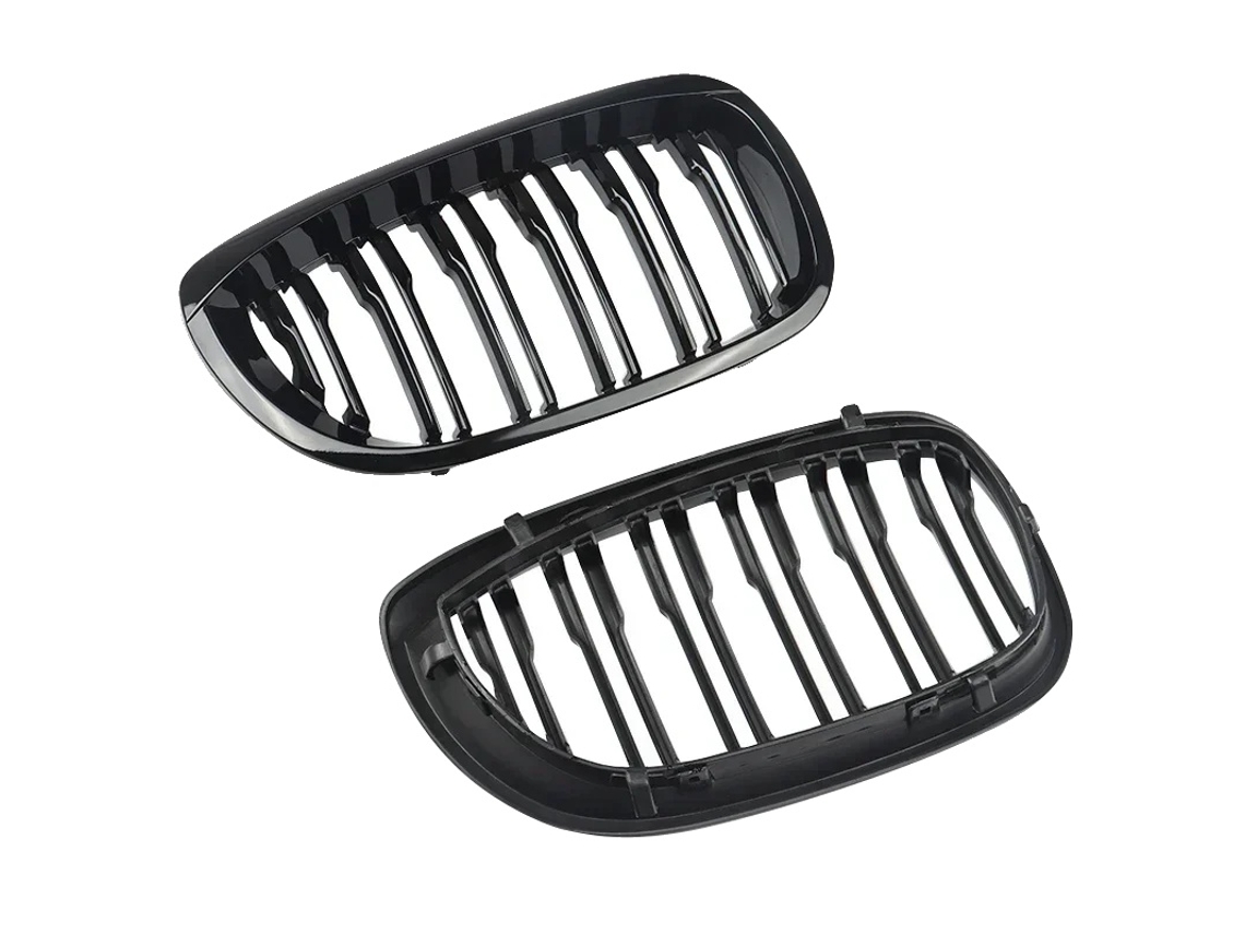 Rejilla del radiador, acabado negro brillante, compatible con vehículos de lujo E46, como se muestra (OEM)