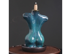 Quemador De Incienso De Cerámica Azul Con Cascada Y Diseño Decorativo Único Para Cualquier Habitación.