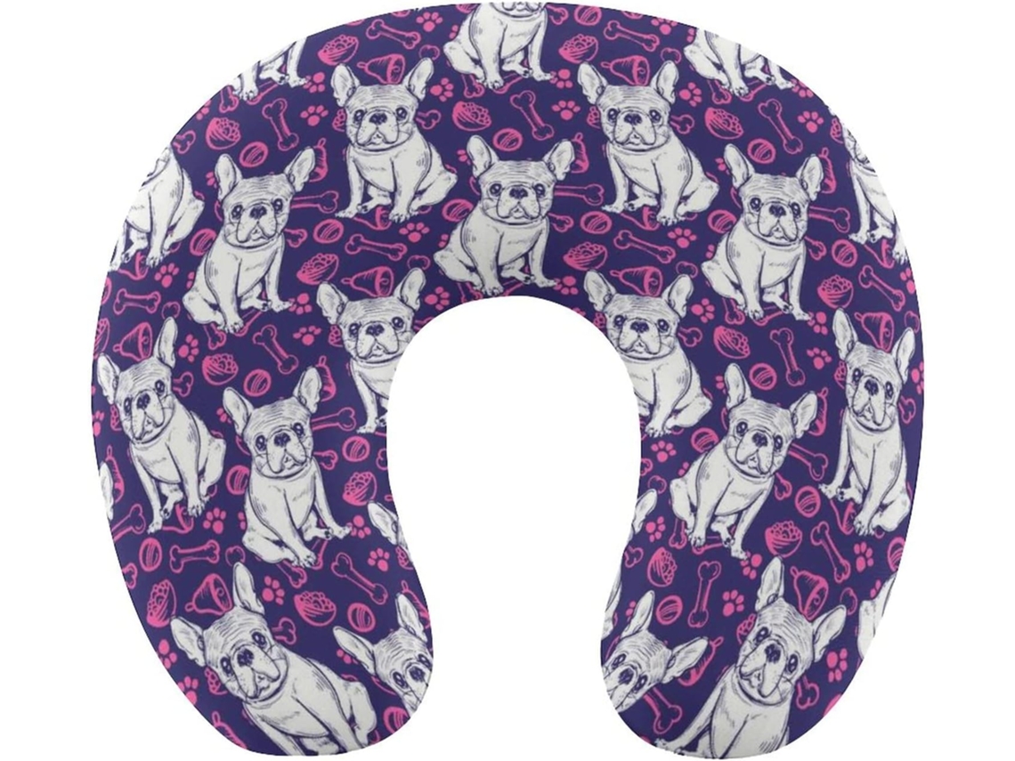 Almohada Viaje Diseño Bulldog Espuma Viscoelástica Viscoelástica Fácil Relajación Cómodos Familia.brfácil