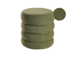 Beliani Puf Sumpter Bouclé Verde 43x43x47