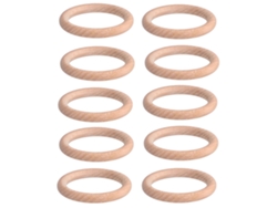 10 anillos de madera natural de 7 cm para manualidades