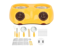 Máquina Eléctrica Para Fundir Chocolate Con Dos Ollas Para Fondue, 110-240 V, Color Amarillo.