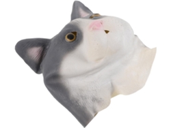 Máscara De Gato De Látex Realista Para Halloween, Cubre Toda La Cabeza, Blanca, Ajuste Elástico.