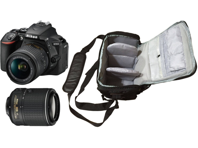 Kit Cámara Réflex NIKON D5600 18-55 VR II 55-200 (Negro)