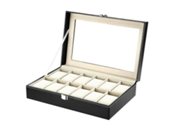 Caja Organizadora Para Relojes Con 12 Compartimentos Y Almohadillas Extraíbles. Piel Sintética*.