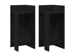 Juego de 2 mesas auxiliares negras con estante MAISON EXCLUSIVE (110x50x103 cm)