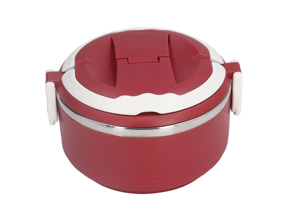 Caja de almacenamiento térmica portátil japonesa de acero inoxidable 304 para la escuela y la oficina, color rojo.