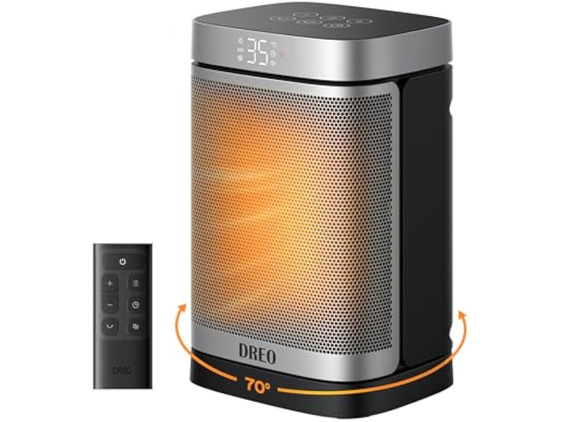 Dreo Calefactor Atom One, 3-modos 3-velocidades, 70°oscilación, Nuevo, Calefactor Cerámico De Ptc Con Termostato, Con Termostato, Temporizador 1-12h,