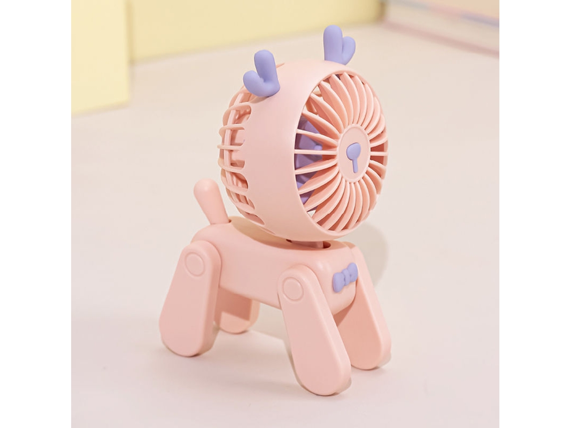 Ventilador Portátil De Mano Y De Sobremesa, Recargable Por Usb Y Silencioso - Rosa
