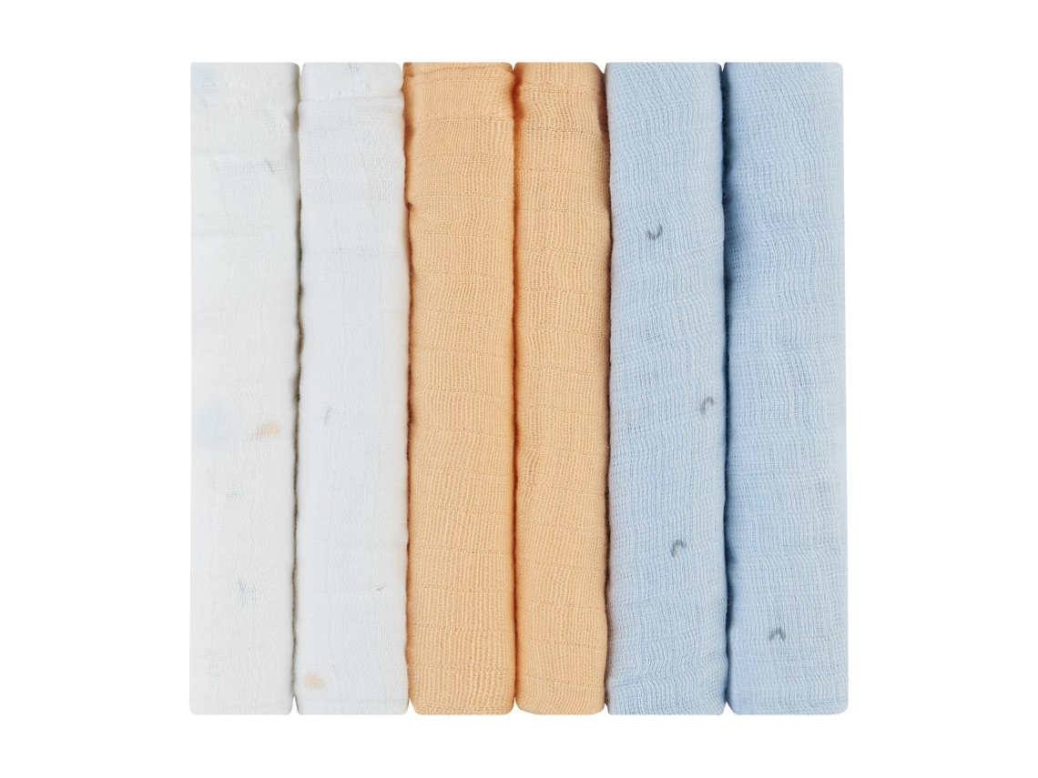 Juego de 6 pañales de muselina Stripey Friends de 30 x 30 cm Kikkaboo