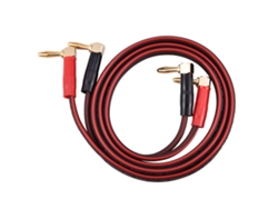 Cable para altavoces de cobre puro con conectores banana en ángulo en forma de L, rojo y negro, 1 metro.